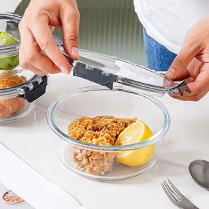 Glass Meal Prep <b>Containers</b> with Lids Glass Food Storage <b>Containers</b> Airtight Lunch <b>Containers</b> Lunch Box Snap Locking Lids - Product Image 3