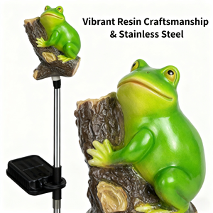 Lampes solaires LED de jardin en forme de grenouille simulée pour l'extérieur, avec capteur vocal, décoration de chemin de jardin, lampes solaires de jardin - Product Image 1