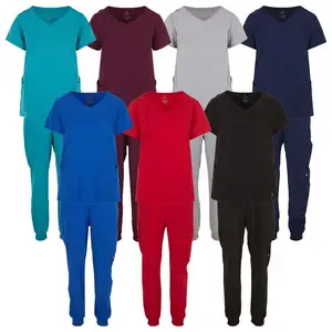 Donne all'ingrosso Joggers elasticizzati ospedale infermieristico uniformi mediche Scrub Set uniforme personalizzata Scrub