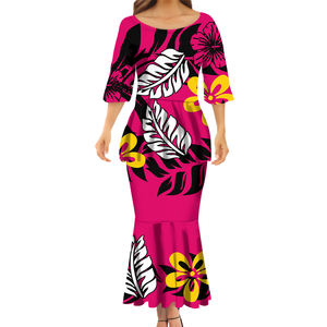 ชุดเดรสนางเงือกยาว2ชิ้นชุดฤดูร้อนสไตล์ซามัวหรูหรา - Product Image 2