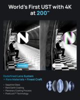 Projecteur à courte focale AWOL Aetherion Pro 4K 3D avec écran intégré pour cinéma maison, Gogle TV UST, affichage 200 pouces pour films, projecteur intelligent