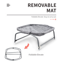 Hamac pour chat, cadre en métal robuste, respirant, pliable, surélevé, lit pour animaux de compagnie, pour chiens et chats