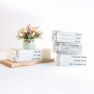 Set di Tre Libri Decorativi con Perline in Legno Ispiranti per Arredamento Casa, Uffici, Studi, Camere da Letto, Citazioni Famose - Product Image 4