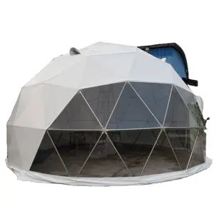 4m Geodesic Dome Half Sphere Tent With PVC Fabric Cover / Prefab Dome Home Kit For Sale