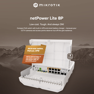 Switch PoE Mikrotik NetPower Lite 8P de 24 Puertos y 420 Gbps de Capacidad, SwOS Lite CSS610-8P-2S+OUT - Product Image 2
