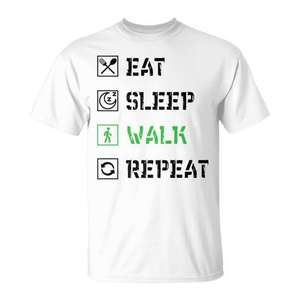 Eat Sleep Walk Repeat Walker Walking Exercise T-shirt haut de gamme - Product Image 1