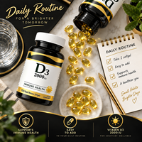 Capsules de vitamine D3 2000 UI sans gluten, favorisant la santé immunitaire et osseuse, 150 unités pour hommes et femmes