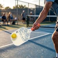 Raquette de pickleball en verre brasé au design unique, 16 mm, motif vague bleue – Entraînement et tournoi, MOQ 50 pièces, prix usine