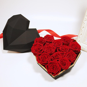 Diamond heart-shaped rose <b>box</b> eternal flower creative decoration confession Valentine's Day <b>gift</b> for girlfriend - Product Image 2