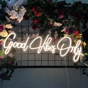 Good Vibes Only Neon Sign Light Wall Art Gifts Sign Wall Decorations Bar Pub Club Rave Apartment Home Decor Party