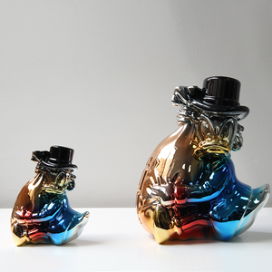 Support TV Evelyn, décoration Feng Shui, statue de canard Donna enlacant un <span class=keywords><strong>sac</strong></span> d'argent, style européen moderne, décoration intérieure de luxe - Product Image 4