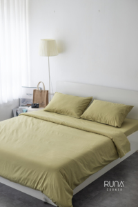 100% Cotton Stone-Washed Bedding Set 4PCS 2 Pillow Case Comforter Cover Fitted <b>Sheet</b> Avocado Green <b>King</b> Queen Custom <b>Size</b> - Product Image 6