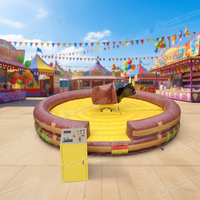 Taureau mécanique gonflable licorne pour les fêtes d'enfants et les locations de rodéo - 5 m, capacité de 2 personnes, garantie de 3 ans