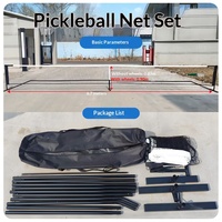 Filet de pickleball mécanique robuste sans nœuds avec support à chaîne, filet d'entraînement de 6,7 m, sac de transport portable, utilisation intérieure et extérieure