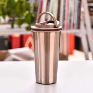 Stainless Steel Tumbler Vacuum Insulated Double Wall Travel Mug With Lid Minimalist Design Straight Cup <b>For</b> <b>Hot</b> Cold <b>Drinks</b> - Product Image 3