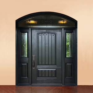 Portes d'entrée en bois massif à double battant, design moderne en bois blanc, vente chaude, pour maisons, villas, maisons - Product Image 6