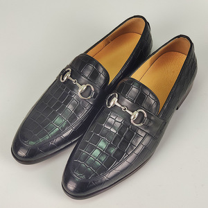Men Genuine Leather Loafers Square Toe Slip-On Summer Comfort Buckle <b>Decorated</b> Fashion Casual <b>Shoes</b> - Product Image 2