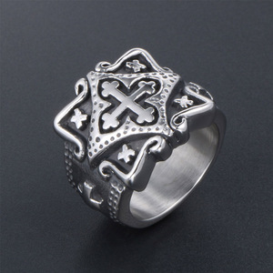 Stainless Steel Cross <b>Ring</b> Men's Fashion Jewelry SA868 Gift Occasion - Product Image 2