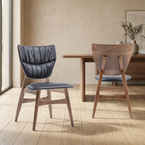 Chaise de salle à manger moderne en bois massif rembourrée avec dossier plissé, non pliable, pour usage extérieur dans les hôtels, appartements, cuisines - Product Image 3