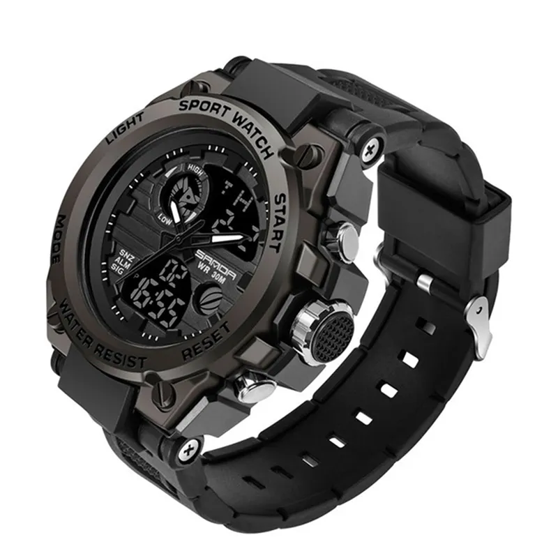 Black high-end exquisite watchable functional style affordable multifunctional electronic digital watch