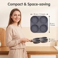 Prix de gros Poêle à frire en bakélite 4 trous en aluminium moulé sous pression antiadhésif avec manche pour la cuisson à quantité minimale de commande basse