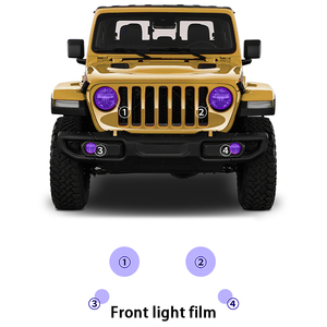Convient pour JEEP Gladiator 2020-2022 2023 2024 PPF TPU blanc à violet blanc à noir <span class=keywords><strong>Film</strong></span> de protection des phares externes - Product Image 2