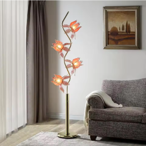 Lampada <span class=keywords><strong>da</strong></span> Tavolo LED Moderna a Forma di Loto, <span class=keywords><strong>Design</strong></span> in Ferro e Vetro, per Soggiorno e Camera <span class=keywords><strong>da</strong></span> Letto, Lampada <span class=keywords><strong>da</strong></span> Terra Personalizzabile - Product Image 1