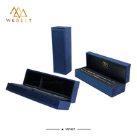 Webest Boîtes à bijoux personnalisées Boîte double en velours Boîte à bijoux emballage pour bracelet