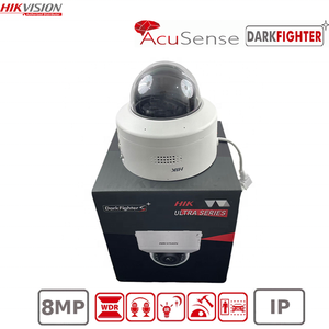 Caméra réseau dôme motorisée varifocale <span class=keywords><strong>Hikvision</strong></span> 8MP DS-2CD3787G3T-LIZSUY/SL <span class=keywords><strong>ColorVu</strong></span> Darkfighter avec audio bidirectionnel et alerte sonore - Product Image 1