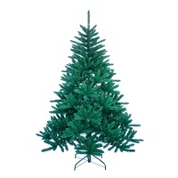 PE&PVC Gemischter Moderner Künstlicher Weihnachtsbaum LED Vorbeleuchtet Metallständer für Wohnzimmer & Außenbereich Feiertagsdekoration