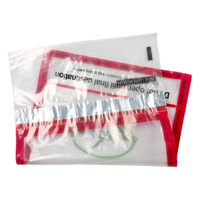 Sac de sécurité douanière imprimé sur mesure avec sceau VOID et pochette pour reçu, scellé irréversible, sac STEB transparent en LDPE pour aéroports et commerce de détail
