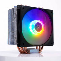 Ventilador de Refrigeración para Computadora de Juegos 3 en 1 Personalizado de 120 mm, 4 Tubos de Calor de Cobre, Aleta de Aleación de Aluminio, Ventilador RGB, Enfriador de Aire para CPU para PC Intel