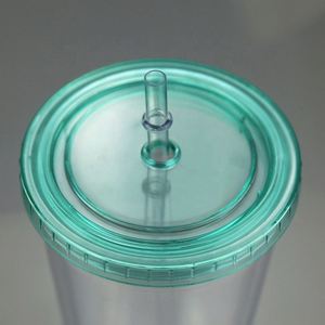 Vaso térmico acrílico de doble pared al por mayor, delgado, con pajita, a prueba de fugas, para bodas, color personalizado, a granel - Product Image 4