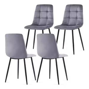 Luxury Nordic <b>Restaurant</b> Kitchen Room Furniture Metal Frame Upholstered Velvet Fabric Dining <b>Chairs</b> - Product Image 1