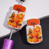 Botella de Poción Espeluznante de Halloween, Cuentas Sueltas de Silicona con Diseño de Botella, Cuentas para DIY, Suministros para Hacer Joyas y Manualidades, Venta al por Mayor