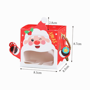 Caja de Papel para Dulces, Galletas y Chocolate con Diseño de Ventana de Cartón Blanco para Regalo de Navidad, Nochebuena - Product Image 3