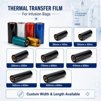 Film de transfert thermique transparent de qualité médicale pour impression par estampage à chaud sur poches de perfusion souples et sachets de solution IV
