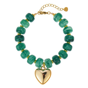 Pulsera Vibrante de Verano <span class=keywords><strong>para</strong></span> la Playa con Colgante de Corazón Grande, Pulsera de Cuentas de Resina Acrílica, Joyería de Mano Individualista y Colorida, Regalo <span class=keywords><strong>para</strong></span> <span class=keywords><strong>Mujer</strong></span> - Product Image 1