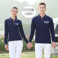 Di alta Qualità Unisex In Cotone A Maniche Lunghe Polo Collare Su Misura Uniforme Camicia di Polo Logo Personalizzato