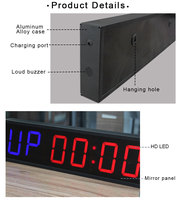 Reloj Digital Multifuncional de Pared con Pantalla de 6 Dígitos HH:MM:SS, Control Remoto, Cuenta Regresiva y Cronómetro para Gimnasio