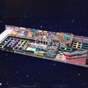 Tema di Design gratuito per bambini attrezzature da parco giochi al coperto per bambini di grandi dimensioni parco trampolino per bambini con piscina a sfera - Product Image 4