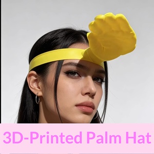 Visera de sol pequeña impresa en 3D, tipo palm slap, de ala corta, de plástico y tela, con color y logotipo personalizados, proceso de moldeo, Verano 2026 - Product Image 2