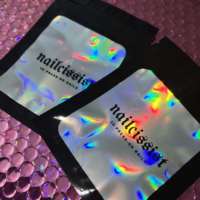 Bolsa de Embalaje Cosmética con Cierre Hermético, Transparente por un Lado, Impresa Personalizada al por Mayor, con Cierre de Cremallera Holográfico