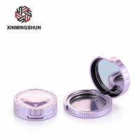 Vente en gros d'usine, étui compact pour poudre en forme de cœur, couleur nude personnalisée, prix de luxe, électroplaqué, emballage cosmétique de voyage