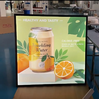 Cadre d'affichage lumineux pour vitrine A0/A1/A2/A3/A4 en aluminium, ultra-fin, avec éclairage LED pour publicité