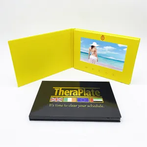 High resolution hardcover digital video brochure card 7 inch video book with lcd screen