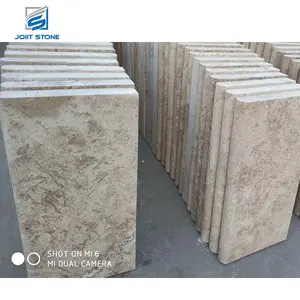 ร้อนขาย Travertine ธรรมชาติสระว่ายน้ำกระเบื้องรับมือขอบ Bullnose