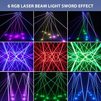 Luz de cabeza móvil láser Rgb con 6 ojos, rotación infinita, en forma de abanico, Dmx512 para Bar, Club, boda, fiesta, escenario, luz de efecto