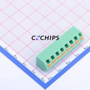 KF250NH-5.08-8P Spring Terminal Block Through hole Component (THT),P=5.08mm Connector 1x8P 5.08mm Green 8P - Product Image 1