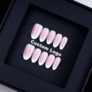 Lot de 10 <span class=keywords><strong>faux</strong></span> <span class=keywords><strong>ongles</strong></span> en acrylique faits à la main, forme amande, couverture complète, qualité supérieure, vente en gros pour salon de manucure - Product Image 4